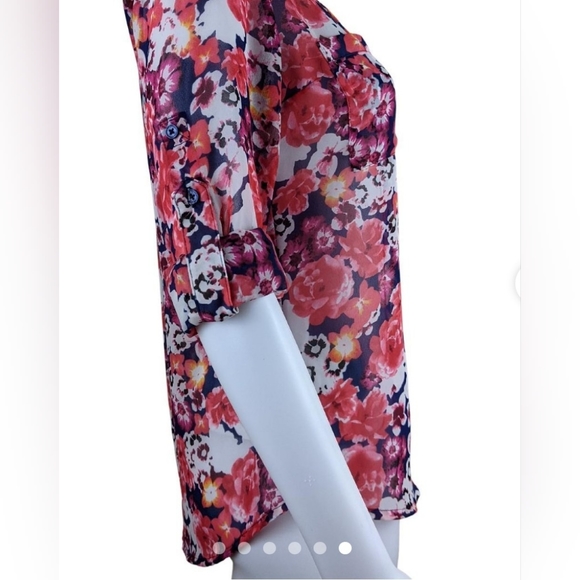 Express The Portofino Shirt Floral Blouse size small - Picture 2 of 9